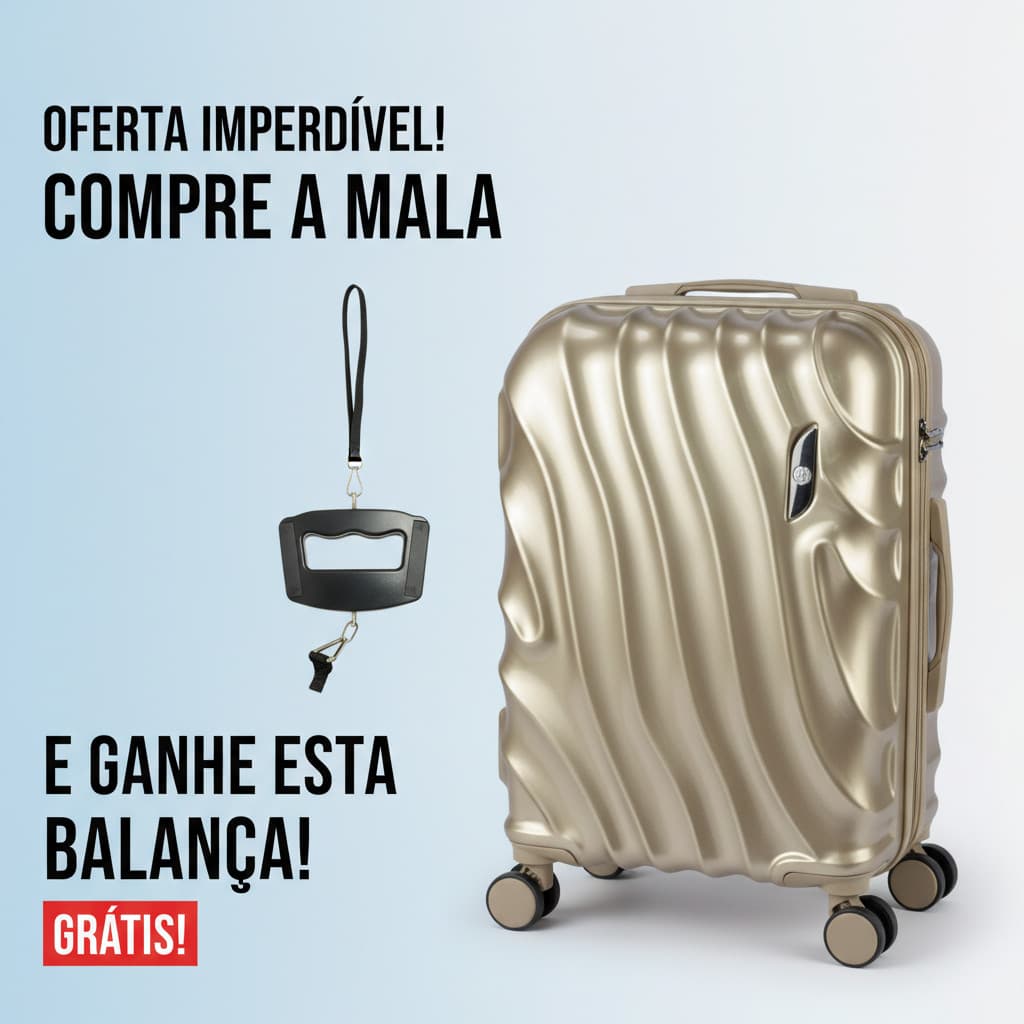 Mala 10Kg De Bordo Expansível Pequena De Mão Premium Luxo Bagagem + Balança