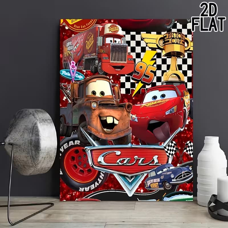 Quadro Decorativo Infantil Carros Disney Relâmpago McQueen