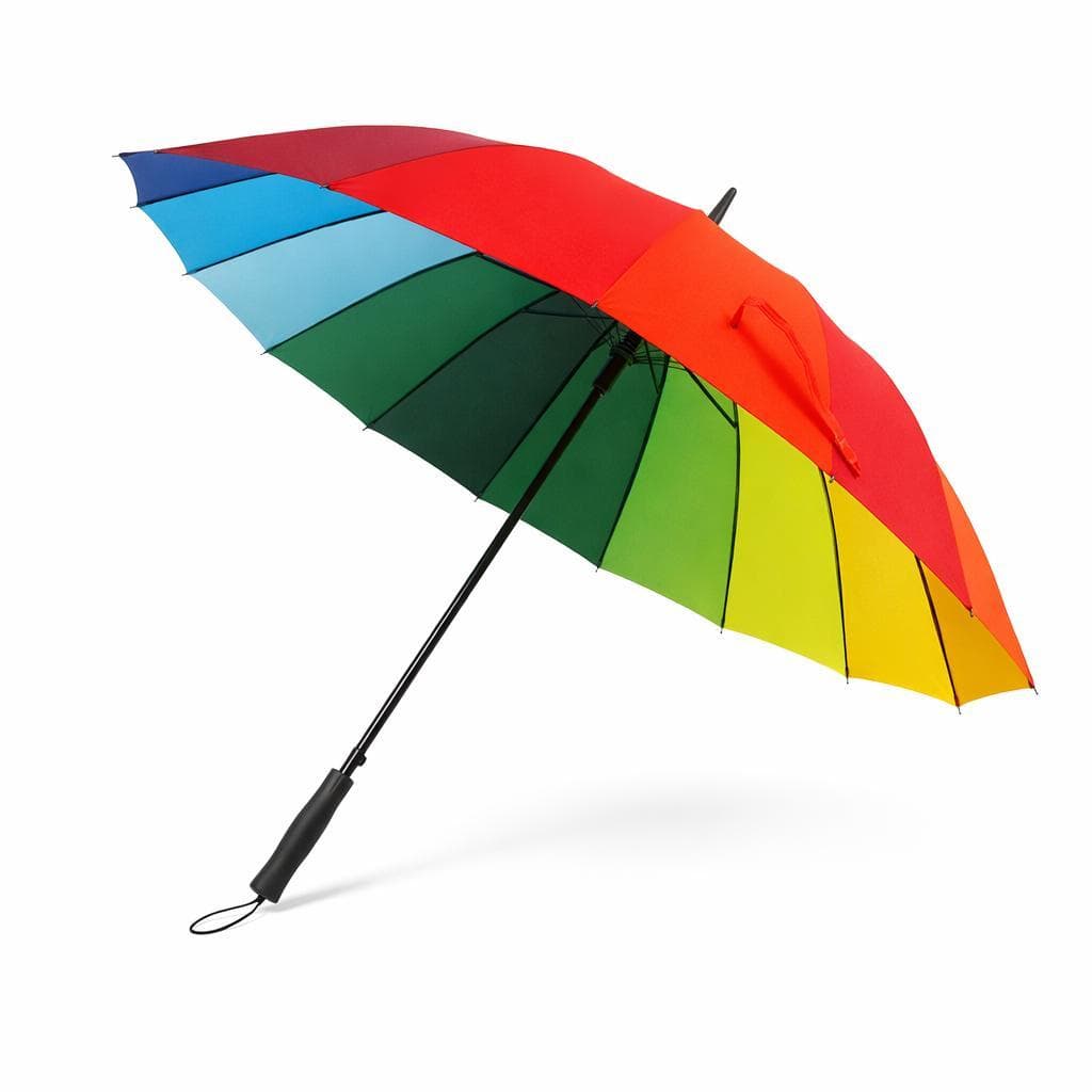 Guarda-Chuva Feminino Arco Íris 16 Varetas Automático UV 60cm Alta Resistência