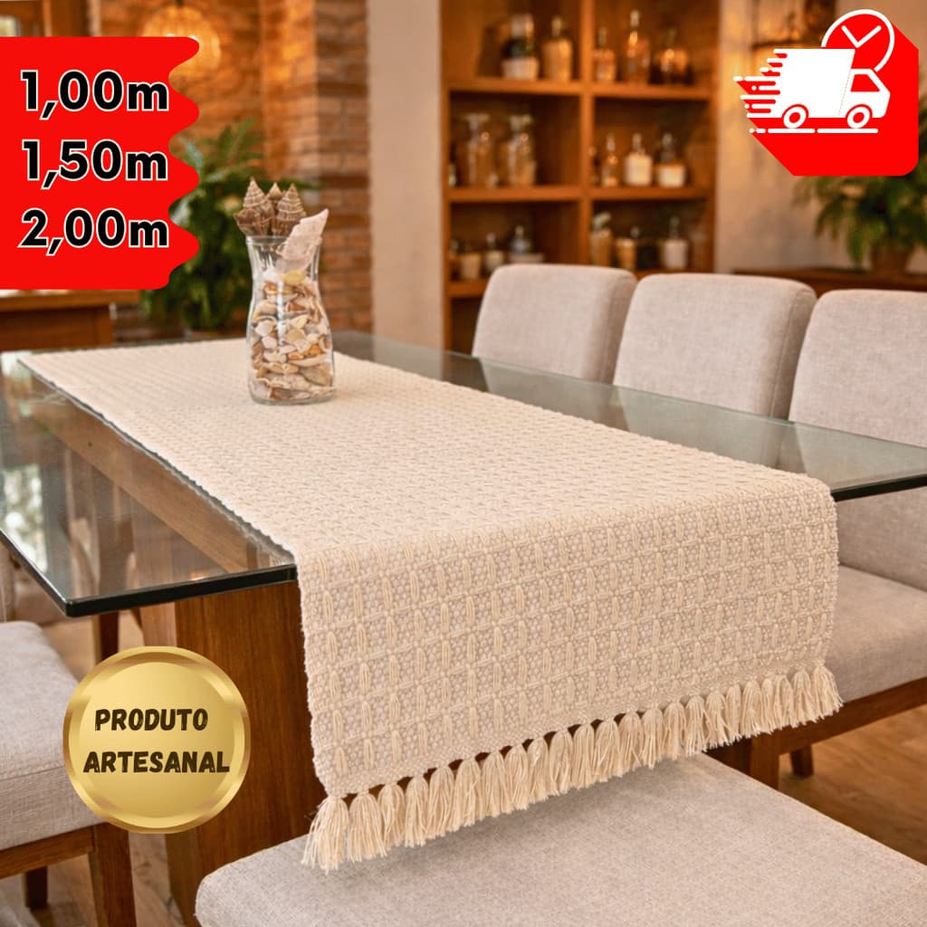 Caminho de Mesa Boho 100% Algodão Premium Tear Manual Artesanal Decoração Festa Loja Mesa Organizada