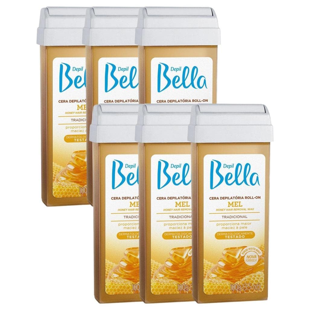 Kit Cera Rollon Profissional Depil Bella De Mel 6 Unidades