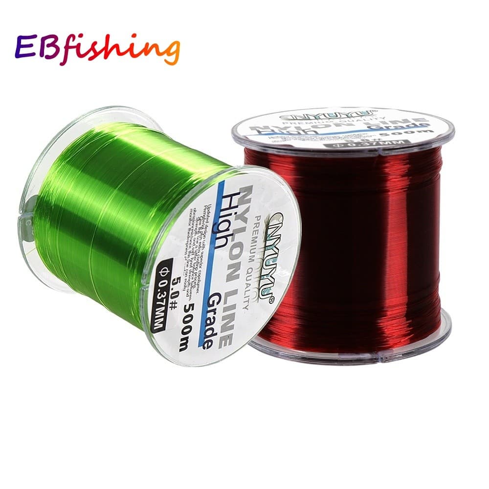 Linha De Pesca 100m/500m Nylon Corda Cabo Transparente Fluorcarbono Forte Monofilamento Fio