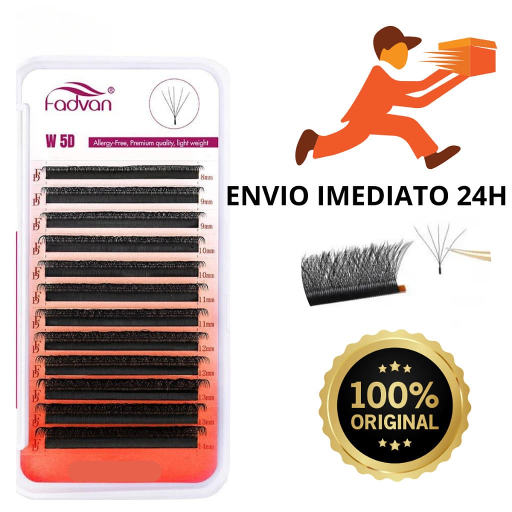 Cílios Fadvan W5D W 5d (volume egípcio) Curvatura D Extensão Cilios Alongamento Fio a Fio no Brasil