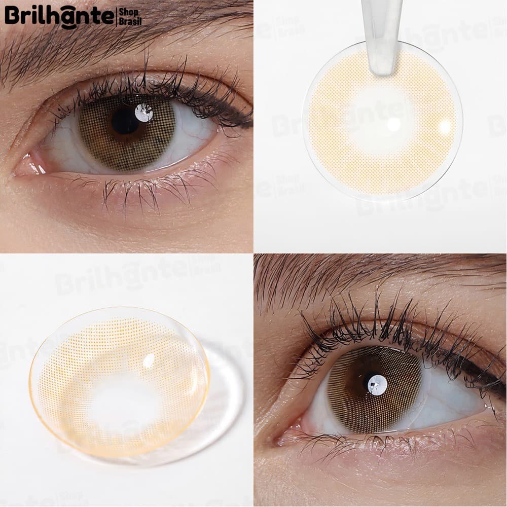 Lentes De Contato Coloridas 2pcs Contatos Coloridos Para Maquiagem De Cosméticos Brown Eyes