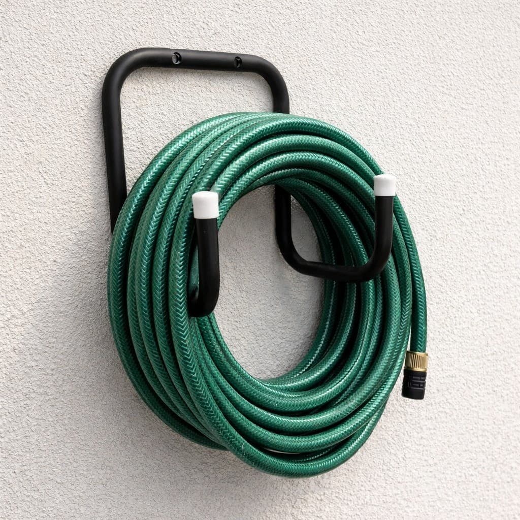 Porta Mangueira de Jardim em Aço Fixação na Parede Prático e Durável Suporte