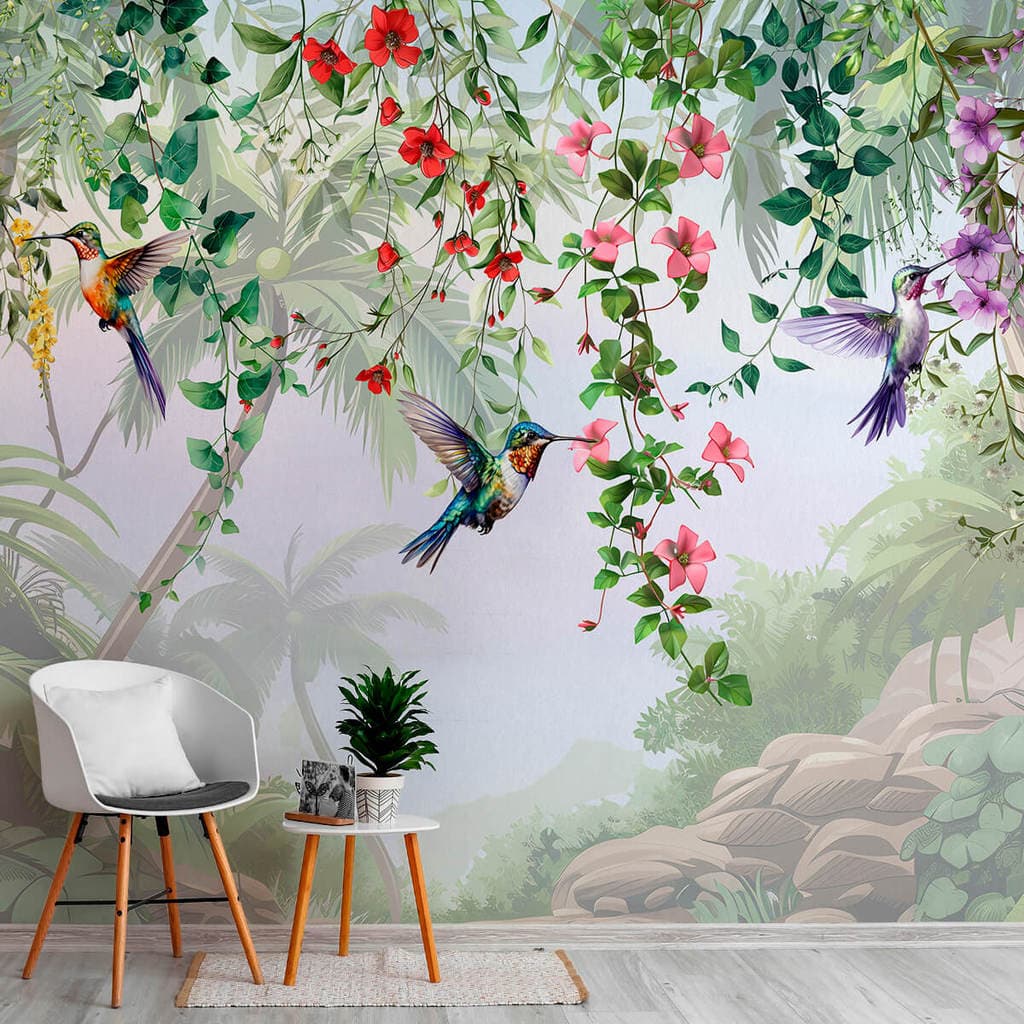 Papel De Parede Adesivo Painel Floral