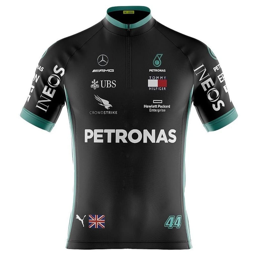 Camiseta Ciclismo Masculina Dryfit Proteção UV Bike MTB Speed Manga Curta Petronas Preta