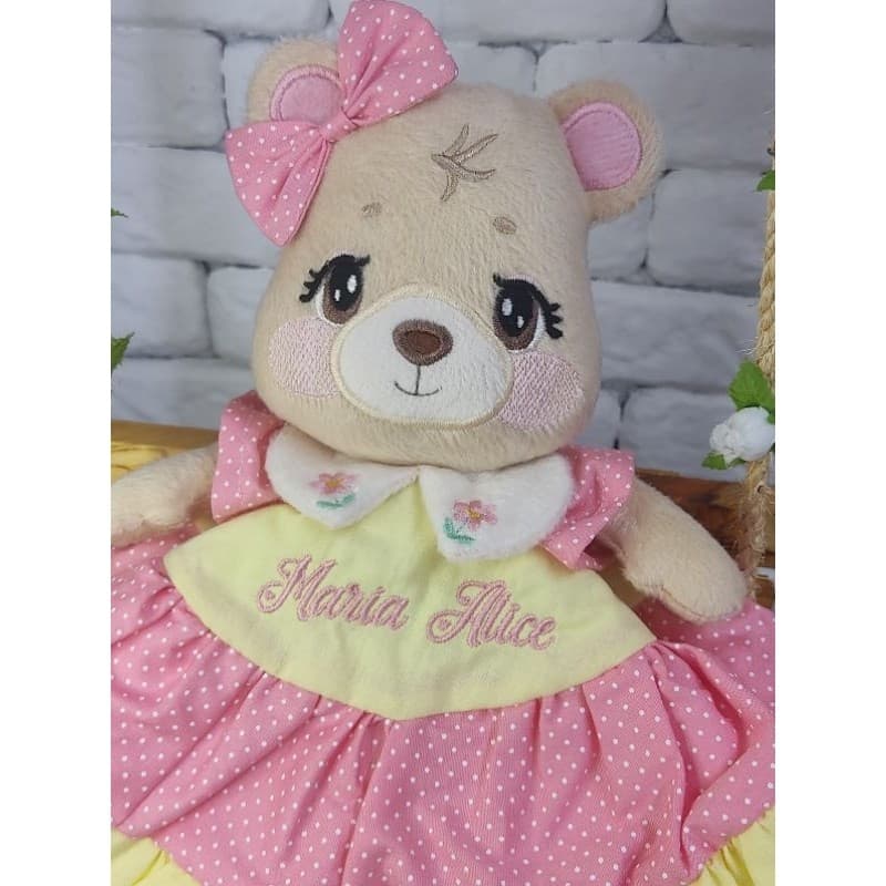 Naninha Ursinha Mel Personalizada Para Bebê