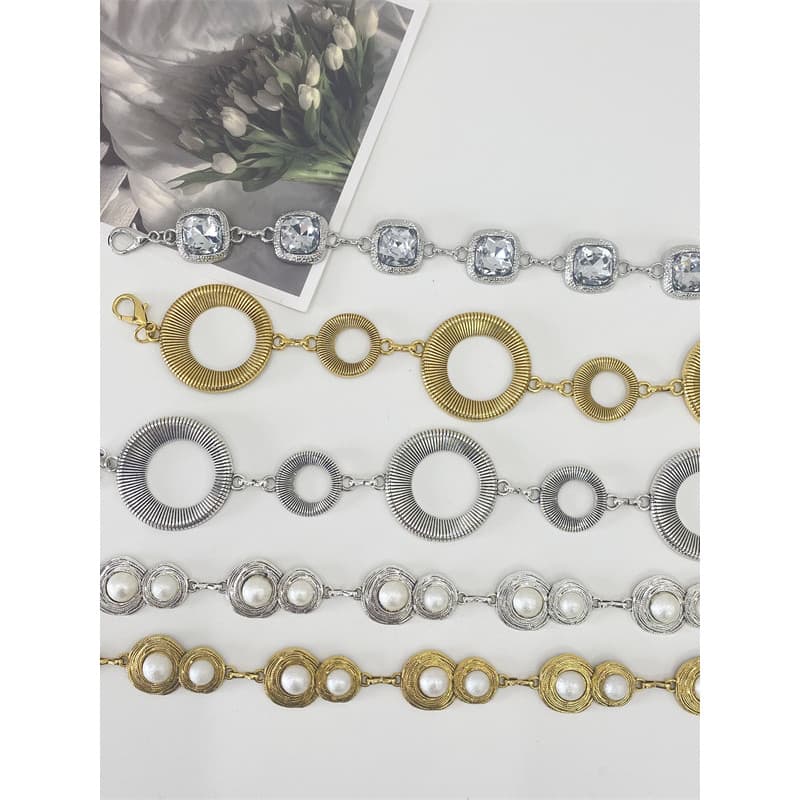 Corrente de cintura feminina decorativa cinto fino simples combinando vestido prata estilo étnico corrente de ferro ouro