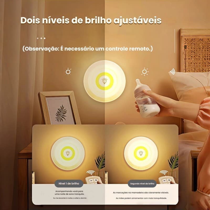 Kit 3 Luminárias LED Spot Sem Fio com Controle Remoto