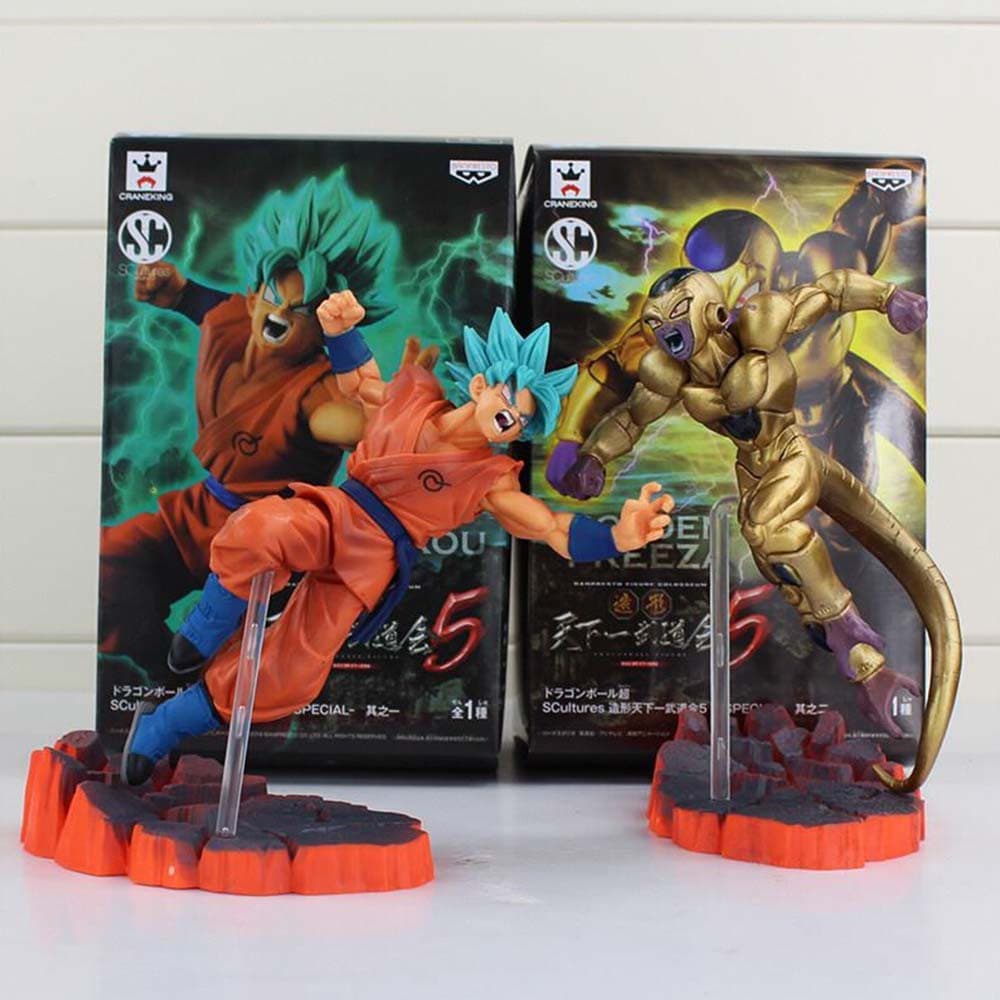 2 peças/conjunto 15cm Anime Dragon Ball Super Son Goku Kakarot Golden Frieza Saiyan Blue God Figura de Ação em PVC Model