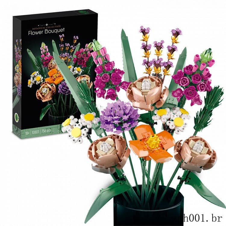 Compatível Com Lego Flower Bouquet 10801 Bloco De Construção Dia Dos Namorados Decoração De Presente