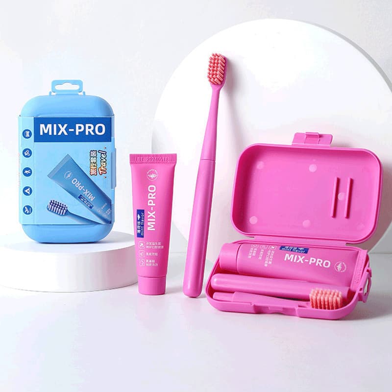 Kit de limpeza Oral para viagem portátil Escova de dentes macia Pasta de dente com sabor de menta