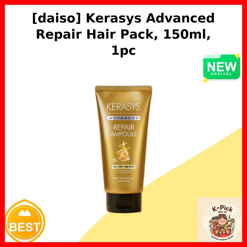 [daiso] Pacote De Cabelo Kerasys Advanced Repair , 150ml , 1 Unidade/Coreano/Reparação Avançada/100 % Genuíno Por k_pick