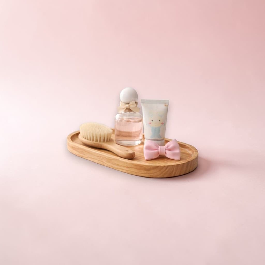 Mini Bandeja Oval de Madeira Decorativa Quarto Infantil 15cm