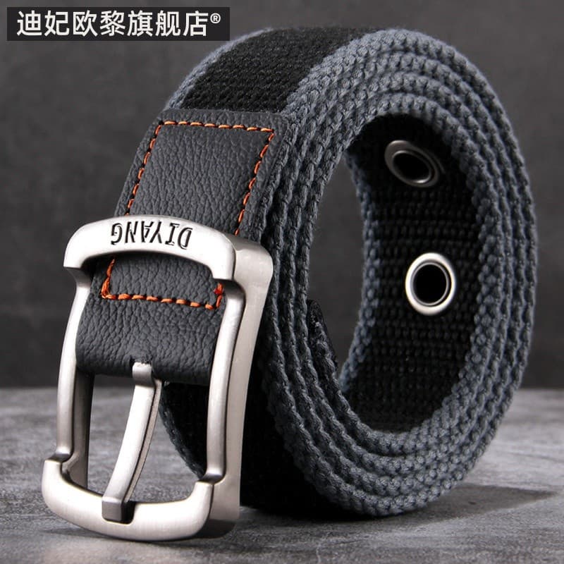 Pin fivela cinto de lona masculino adolescente coreano Casual estudante Jeans cinto feminino pano ao ar livre