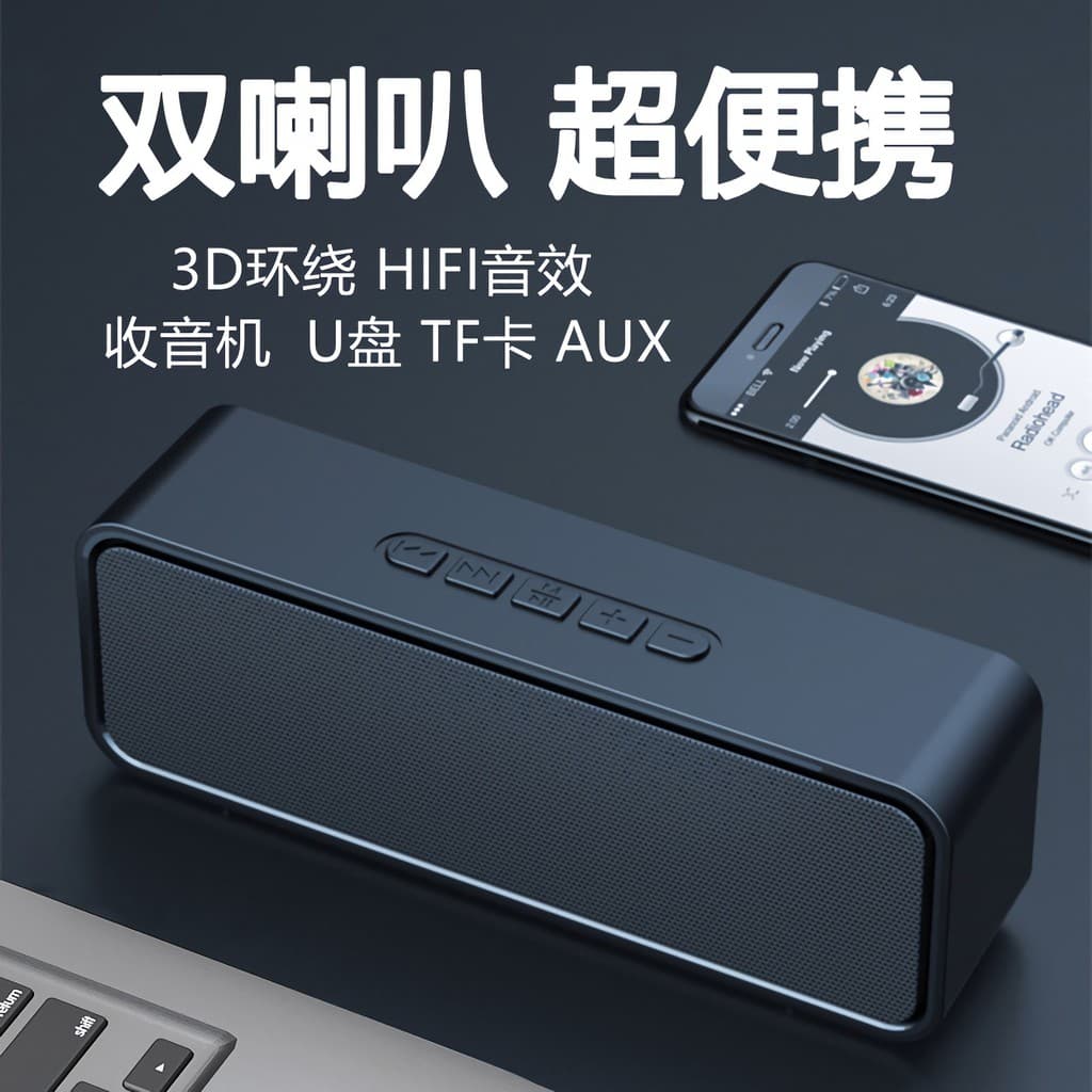 Alto Volume ao ar livre sem fio Bluetooth alto-falante Surround áudio doméstico computador carro Subwoofer portátil vida