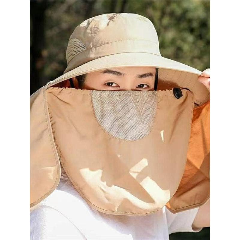 Chapéu de sol masculino verão ombro proteção capa rosto chapéu de sol proteção ultravioleta chapéu de sol montanhismo pe