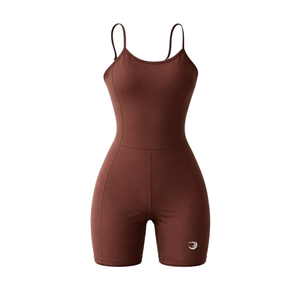 Macacão Fitness Feminino Poliamida Treino Look Academia Marrom