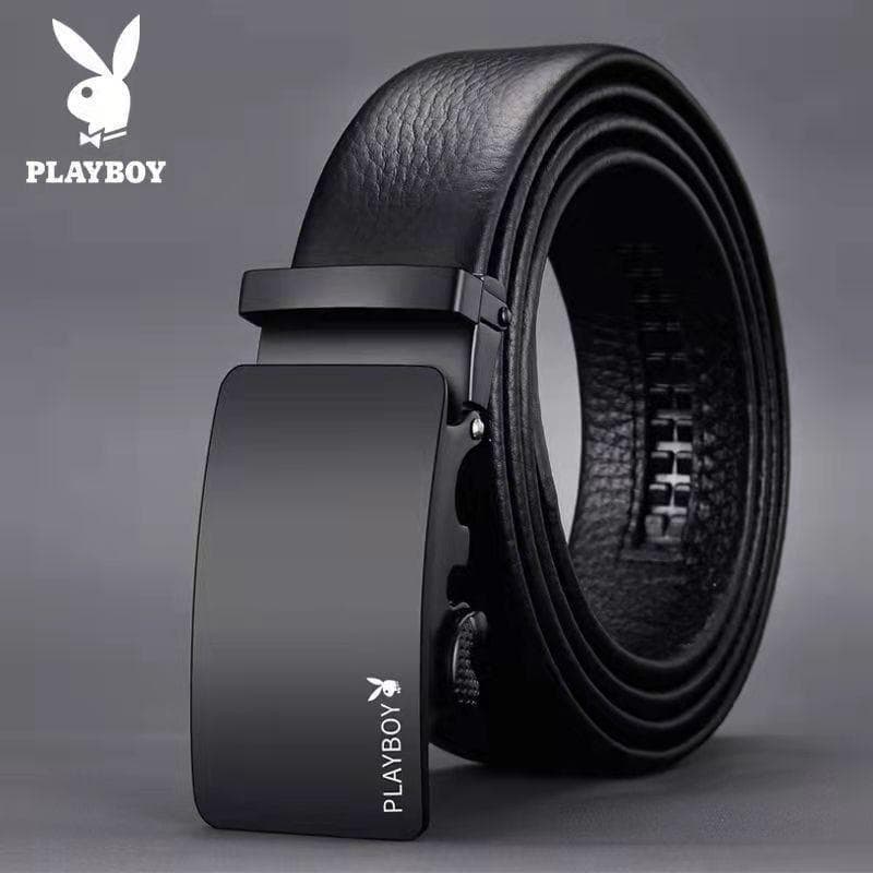 Playboy cinto masculino na moda fivela automática 2024 cinto de couro Formal terno calças cinto moda jovem estilo couro