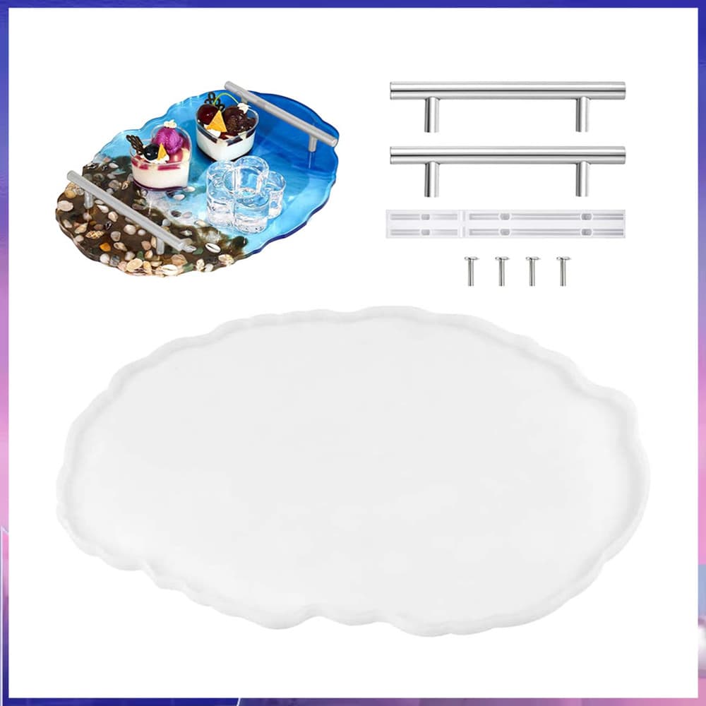 Bandeja de chá Oval grande DIY resina epóxi molde de Silicone produção artesanal