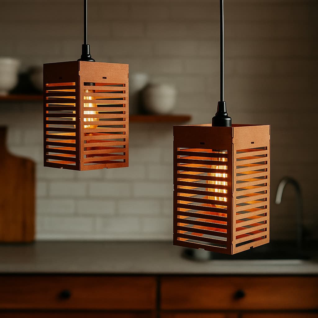 Kit 2 Luminária Pendente de Teto Estilo Moderno Área Gourmet - Rústico