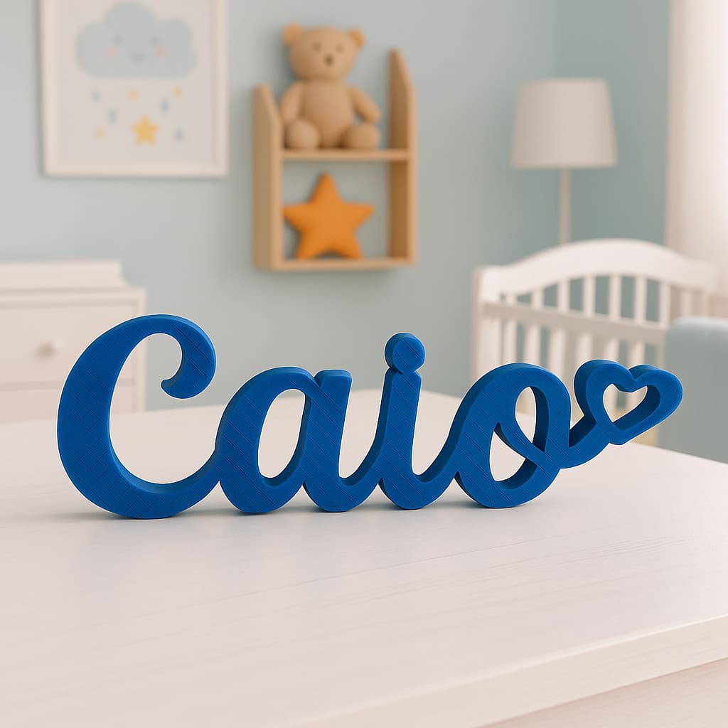 Nome Decorativo 3D Personalizado - Nome para Bebê, Filho, Namorado - presente