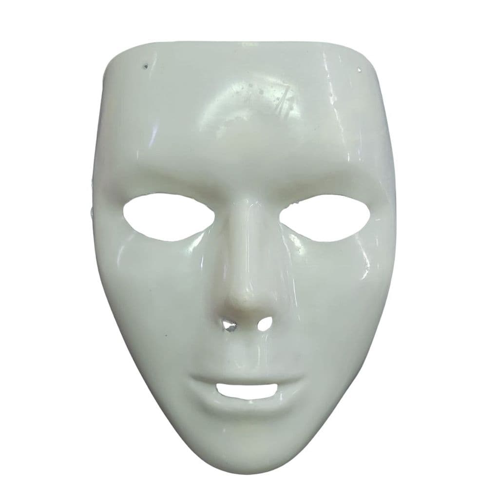 Máscara Branca Lisa com Elástico Fantasia Halloween Cosplay Teatro Pintura Customização Adulto