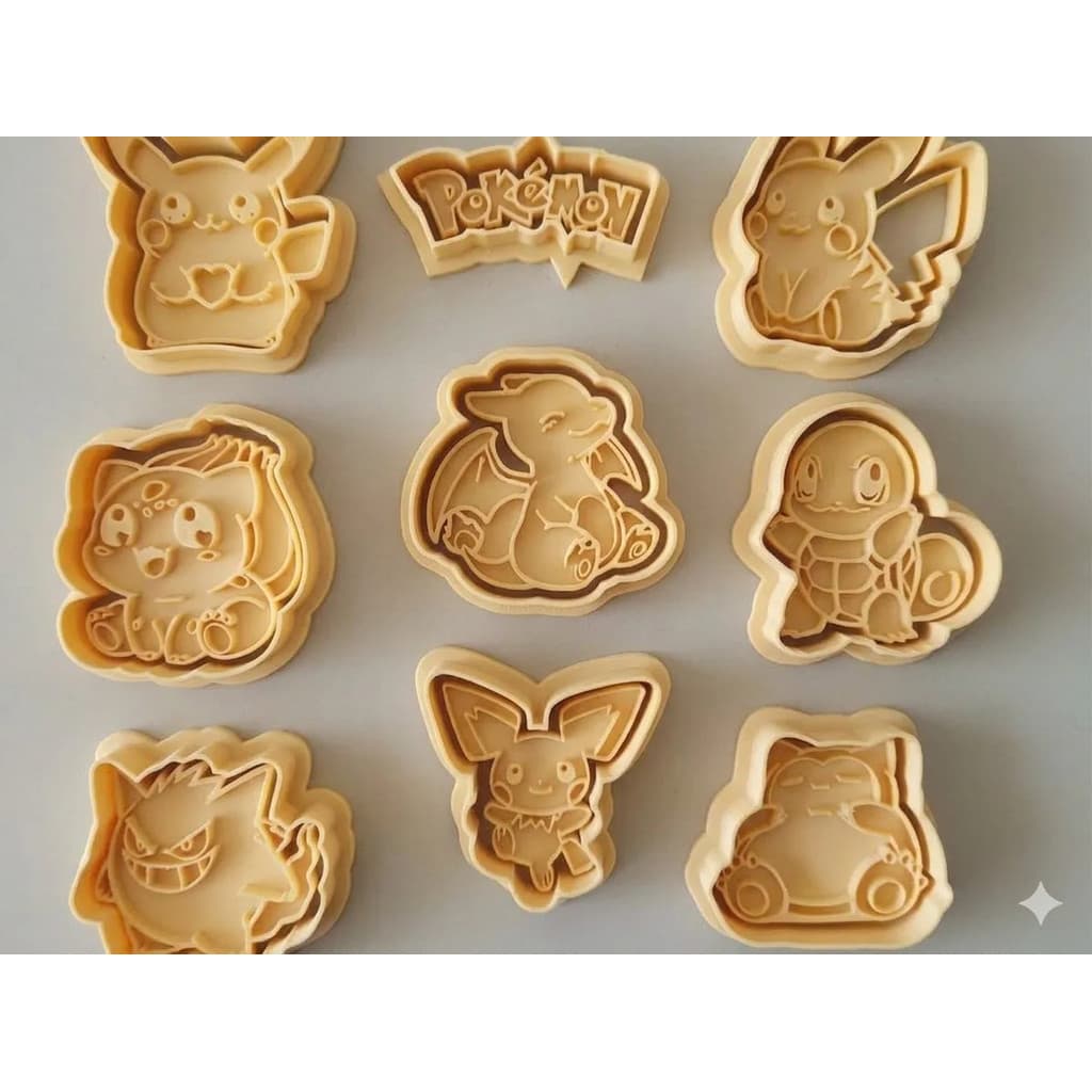 Cortador Carimbo Pokemon 9 Peças Festa Culinaria