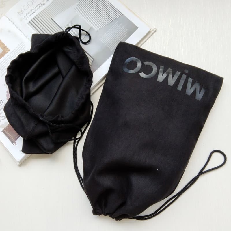 Saco de flanela fina preto Anti-poeira saco de armazenamento de meias de roupa interior saco de pano de cordão de microf