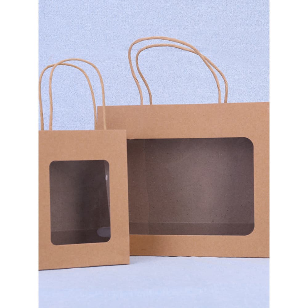 Ins estilo oco transparente saco de presente papel Kraft sacola embalagem roupas brinquedo saco de papel