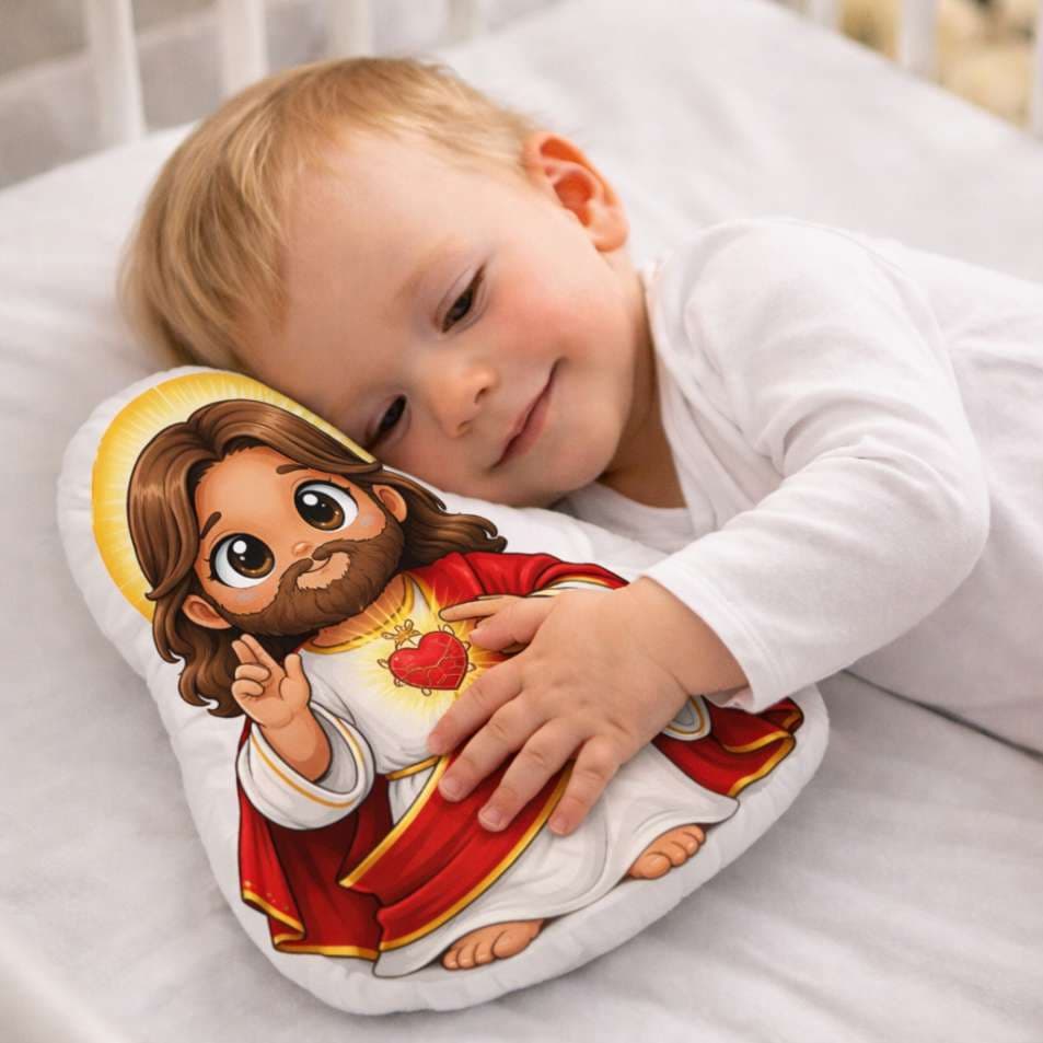 Almofada Naninha Sagrado Coração de Jesus Macia Antialérgica