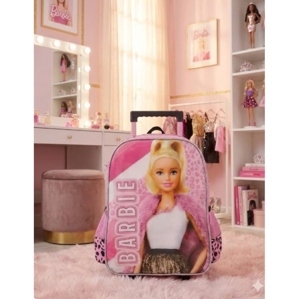 Kit Mochila Rodinhas + Lancheira Barbie Boneca