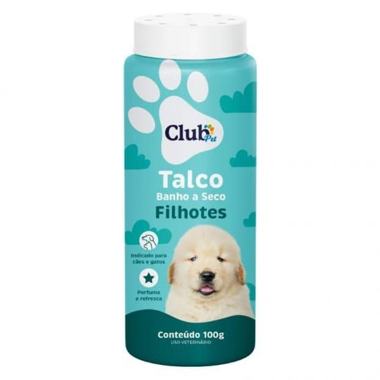 Talco para banho a seco filhotes cães e gatos