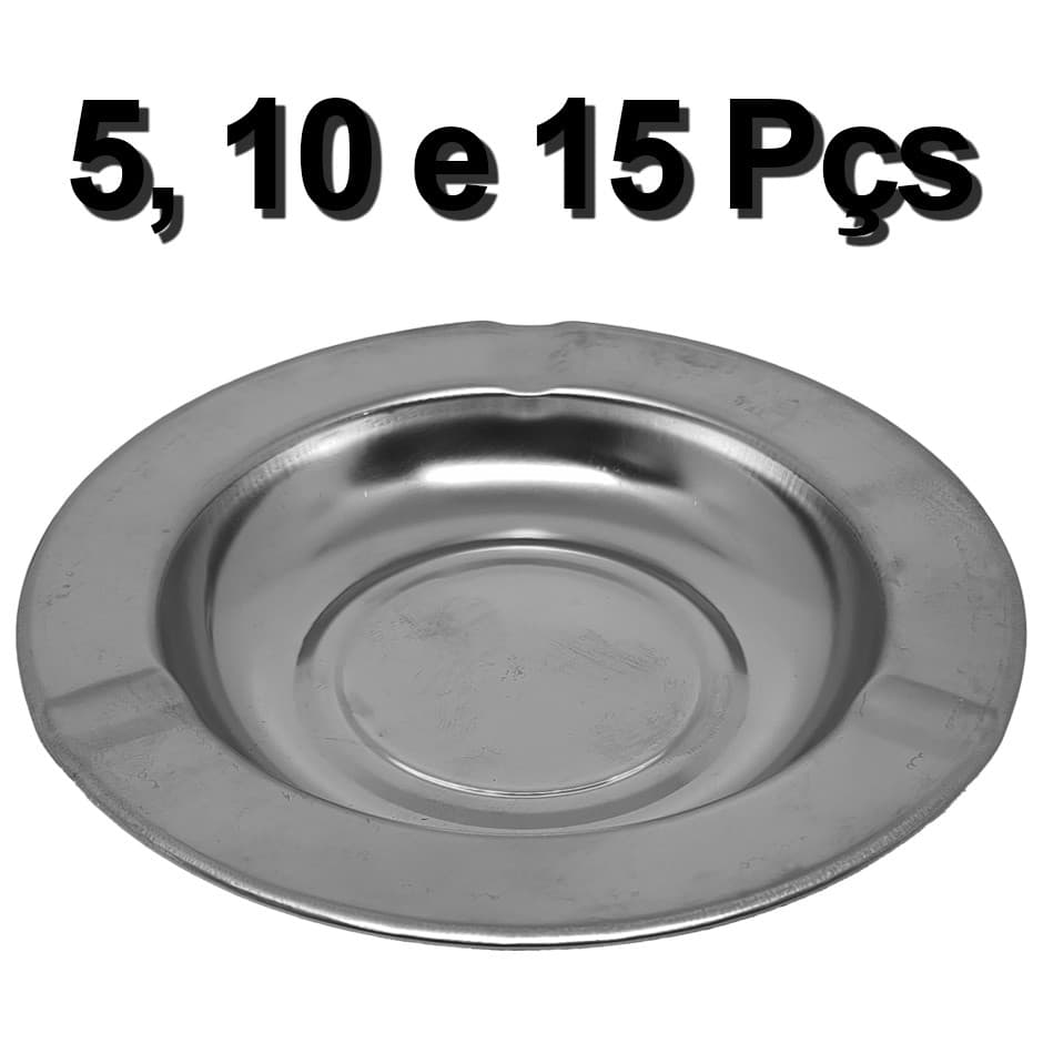 Kit de Cinzeiros Inox Redondo 12 cm