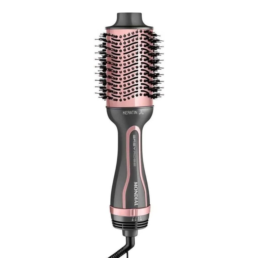ESCOVA SECADORA E ALISADORA MONDIAL GRAFITE COM ROSE ES-11-BI 1200W