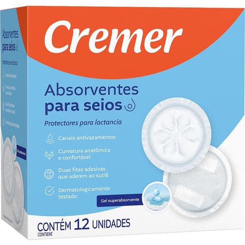Absorvente Para Seios Cremer Caixa Com 12 Unidades Cremer
