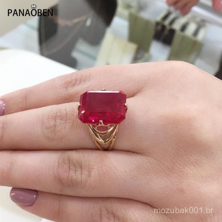 Estoque Pronto Original Puro 585 Ouro Púrpura Russo Chapeado 18K Cor Ouro Moda Atmosfera Quatro Garras Quadrado Ped