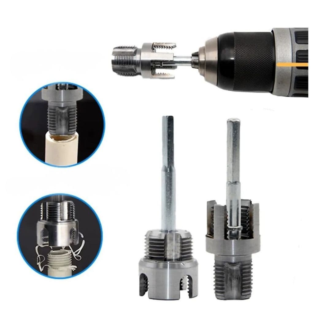 Rosqueador Abridor Interno e Externo para Tubos de PVC 1/2" & 3/4" | Compatível com Furadeira/Broca