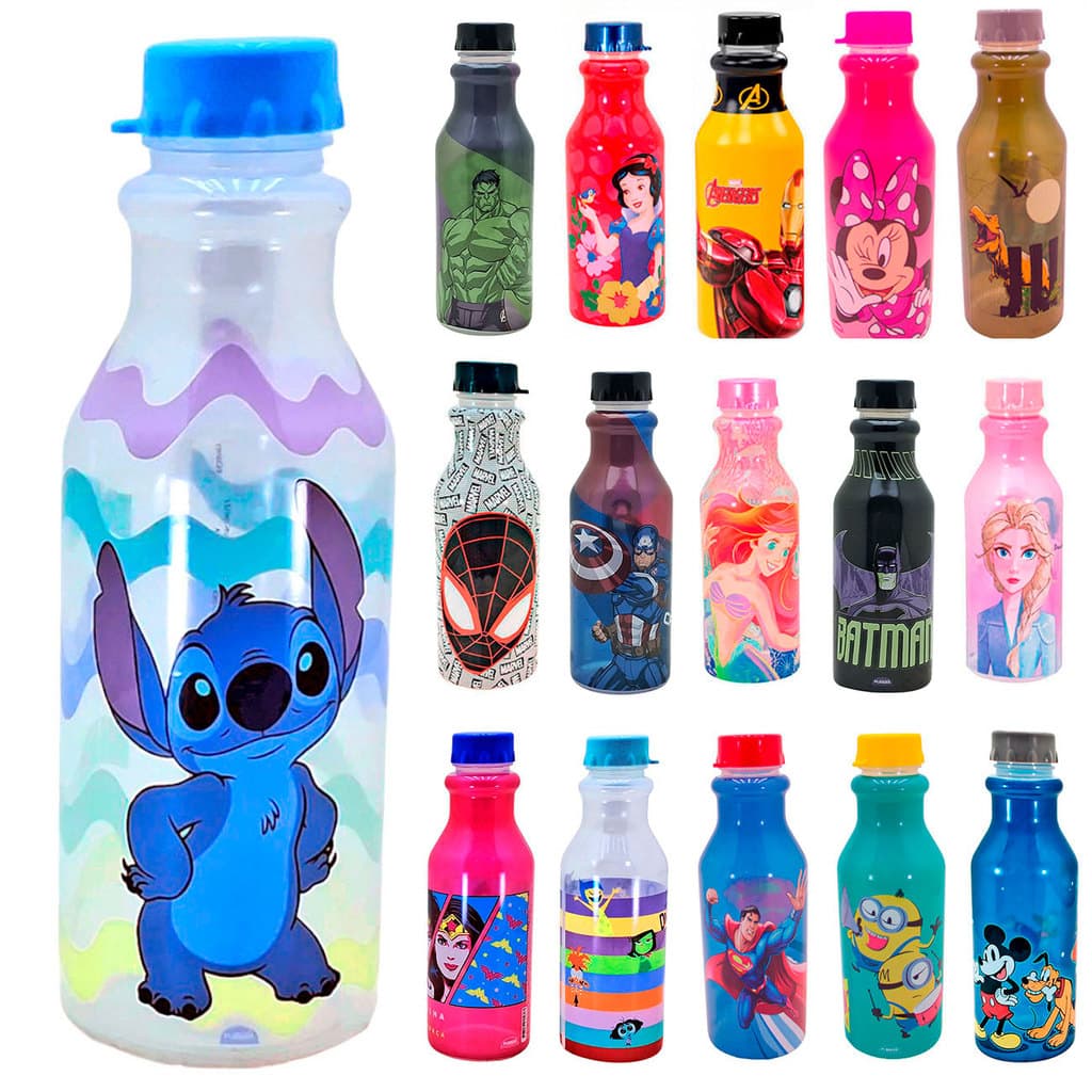 Garrafa de Água Infantil 500ML Garrafinha Escolar Plasútil