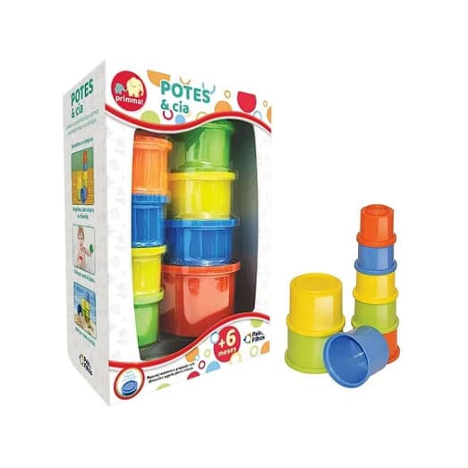 Potes e Cia de Empilhar Brinquedo Encaixe educativo