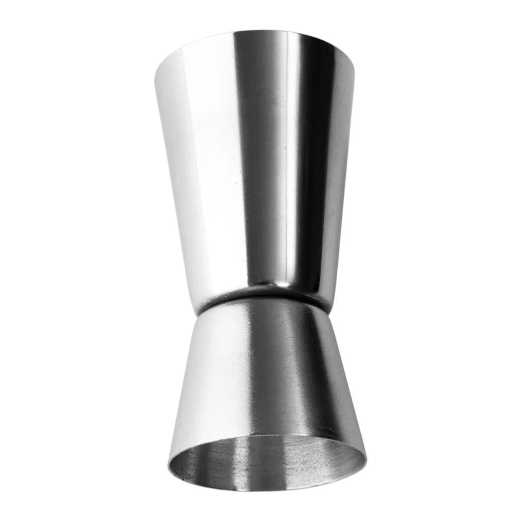 Dosador Duplo de Aço Inox para Drinks | Medidor Profissional Bartender Bebidas Coquetel