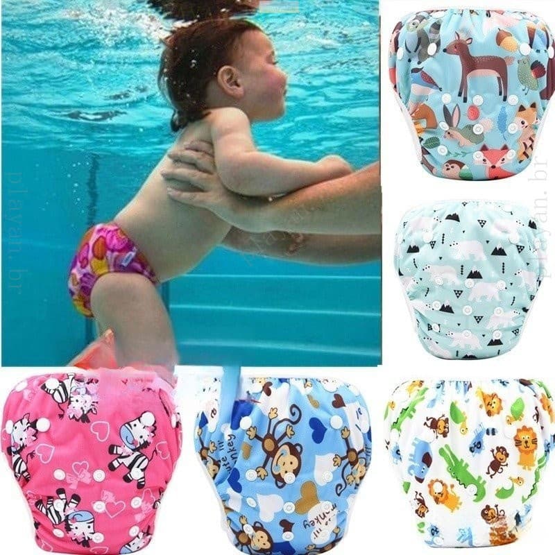 Confortável reutilizável bebê piscina fraldas-impermeável ajustável