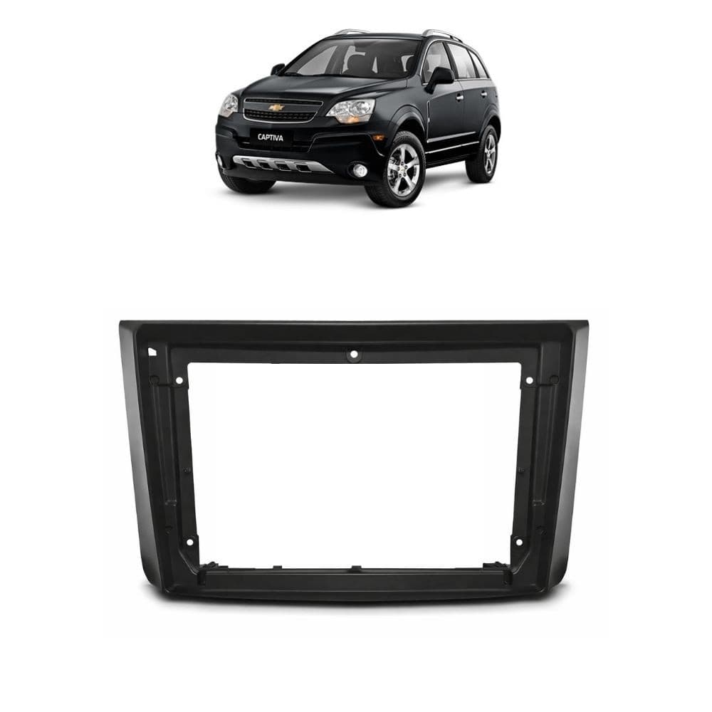 Moldura Painel 9  Multimidia Captiva 2006 A 2014 Preto Fosco