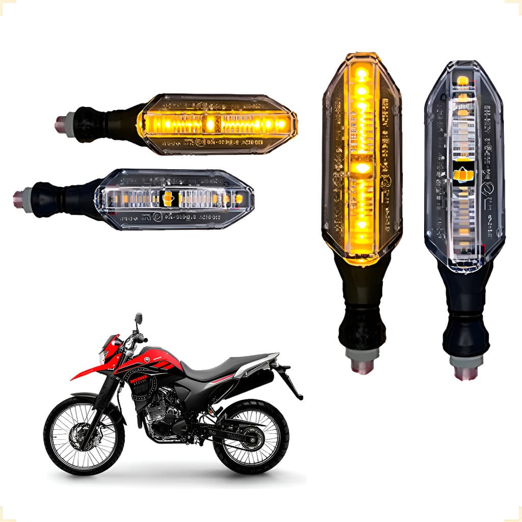 Kit 4 Setas Esportivas P26 Yamaha Xtz 250 Lander 2008 2009  Par Preto