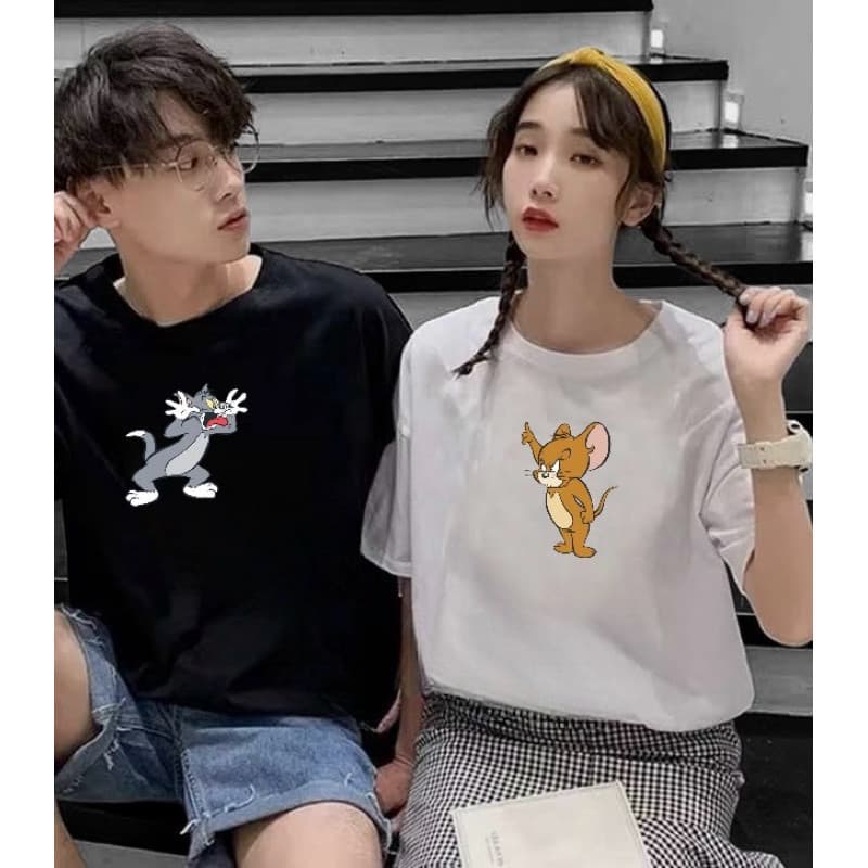 Kit Casal Tom e Jerry 2 Camisetas 100% Algodão Premium