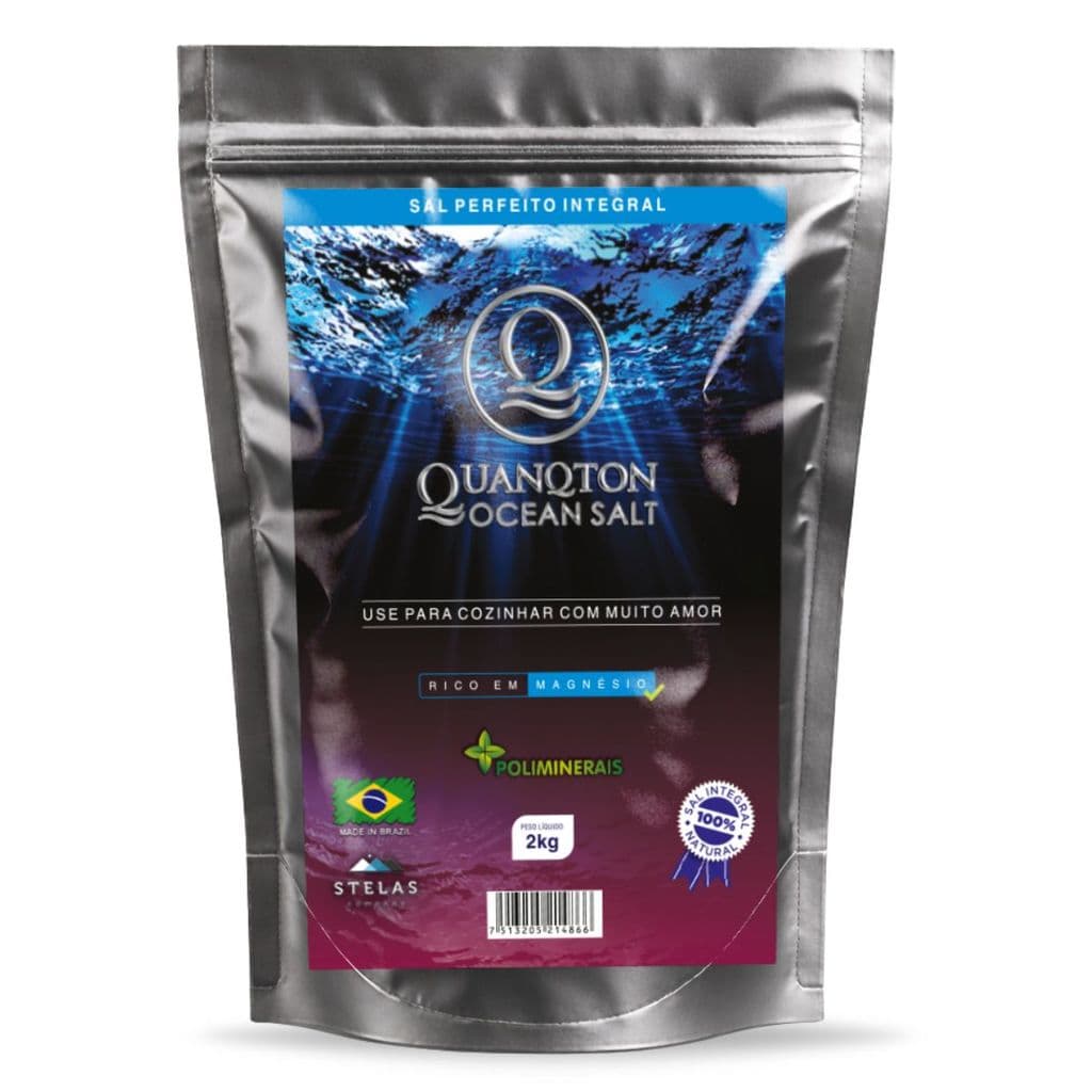 Sal Marinho Integral de 2kg Natural Moído Quanqton Ocen Salt