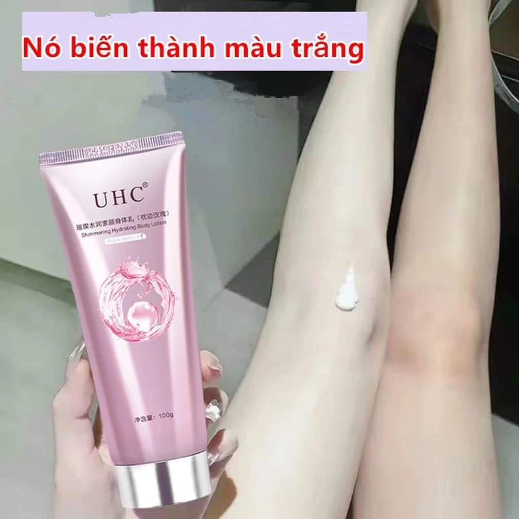 Creme Corporal Clareador UHC 100g Branco Rejuvenescedor Melhora Leite Hidratante À Base De Amônia Opaco/100g Brilhante