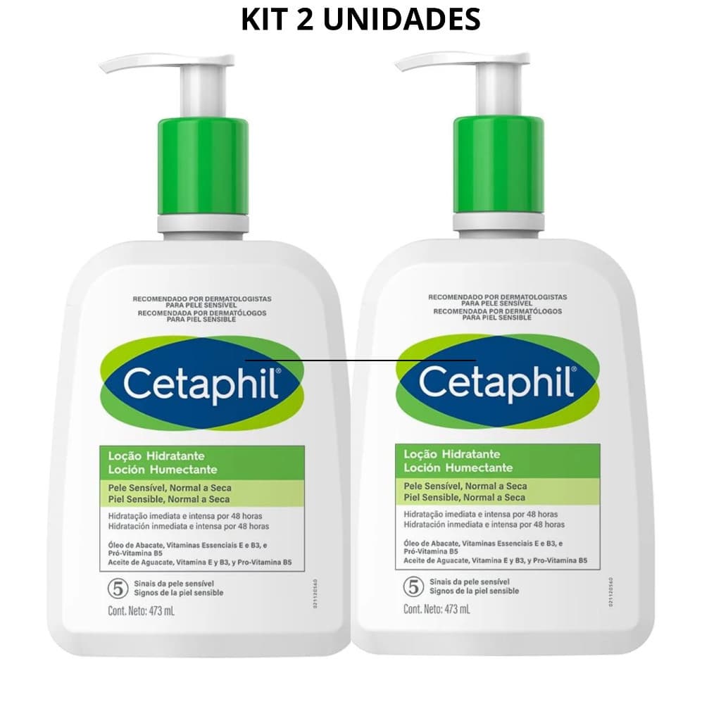 KIT C|2 Loção Hidratante Cetaphil Corpo e Rosto 473ml
