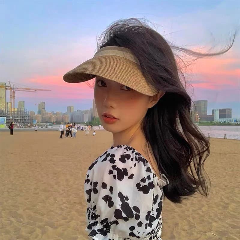 Chapéu superior vazio feminino verão chapéu de sol chapéu de sol Anti-ultravioleta chapéu de sol 2026 novo estilo senhor